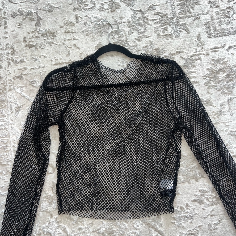 Windsor Black Mesh Sparkly Top
